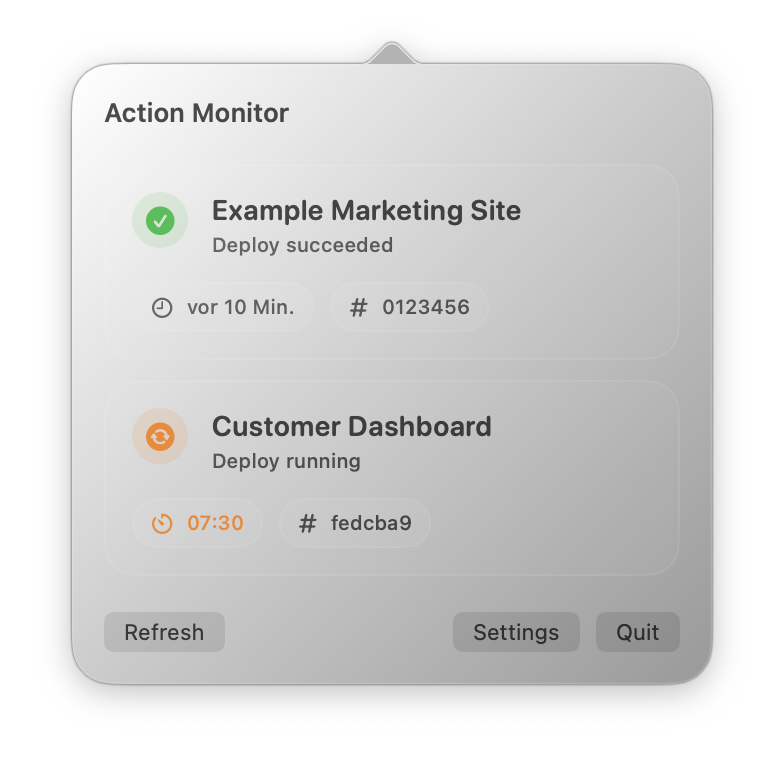 actionMonitor app screenshot